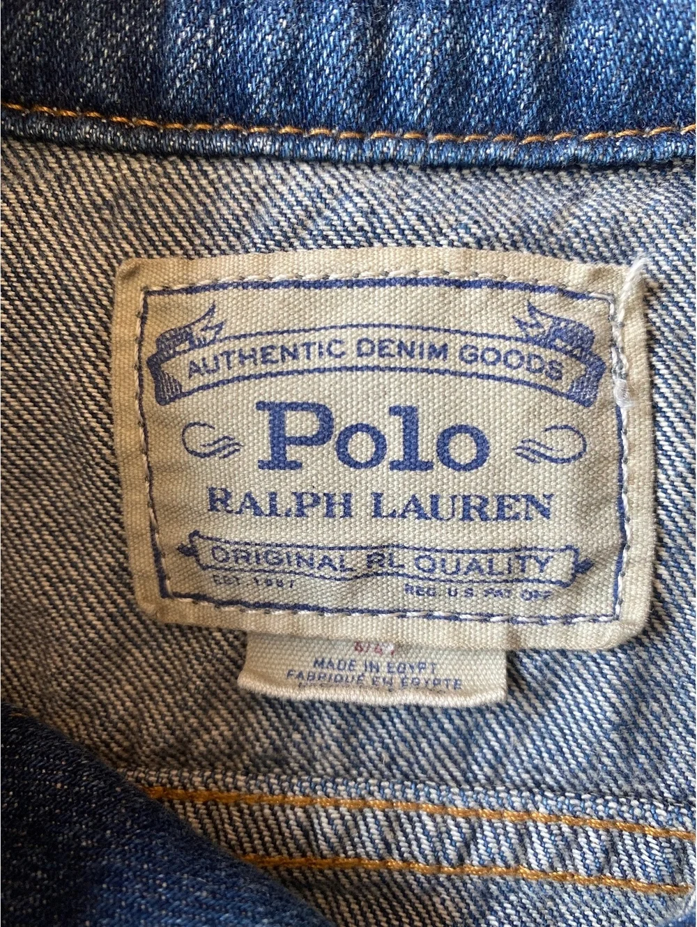 Ralph Lauren Polo Toddler Kids Jean Jacket USA Flag patch